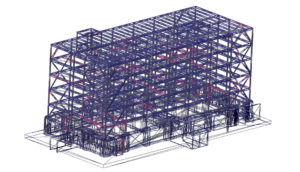 Image of Analytical Structural BIM model of a commercial building- storage facility-BIM Structural Services by United-BIM