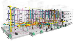 Image of MEP Model of a Hotel with Plumbing, Mechanical and Electrical system- BIM MEPFS Services by United-BIM