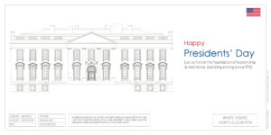 Design Drawing of North Elevation-The White House-Presidents Day wishes by United-BIM Website