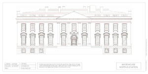 Drawing of The White House North Elevation