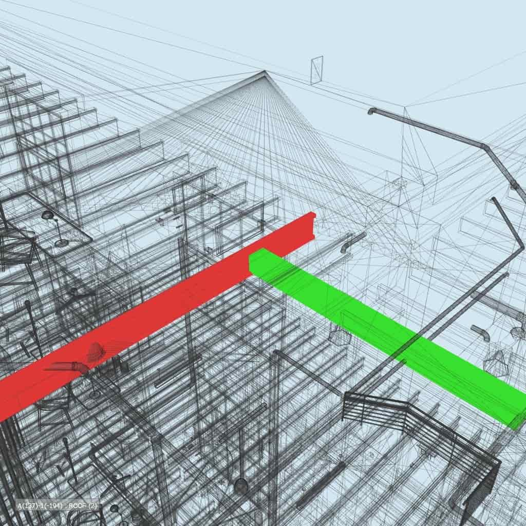 Clash detection for hotel project of structural and MEP