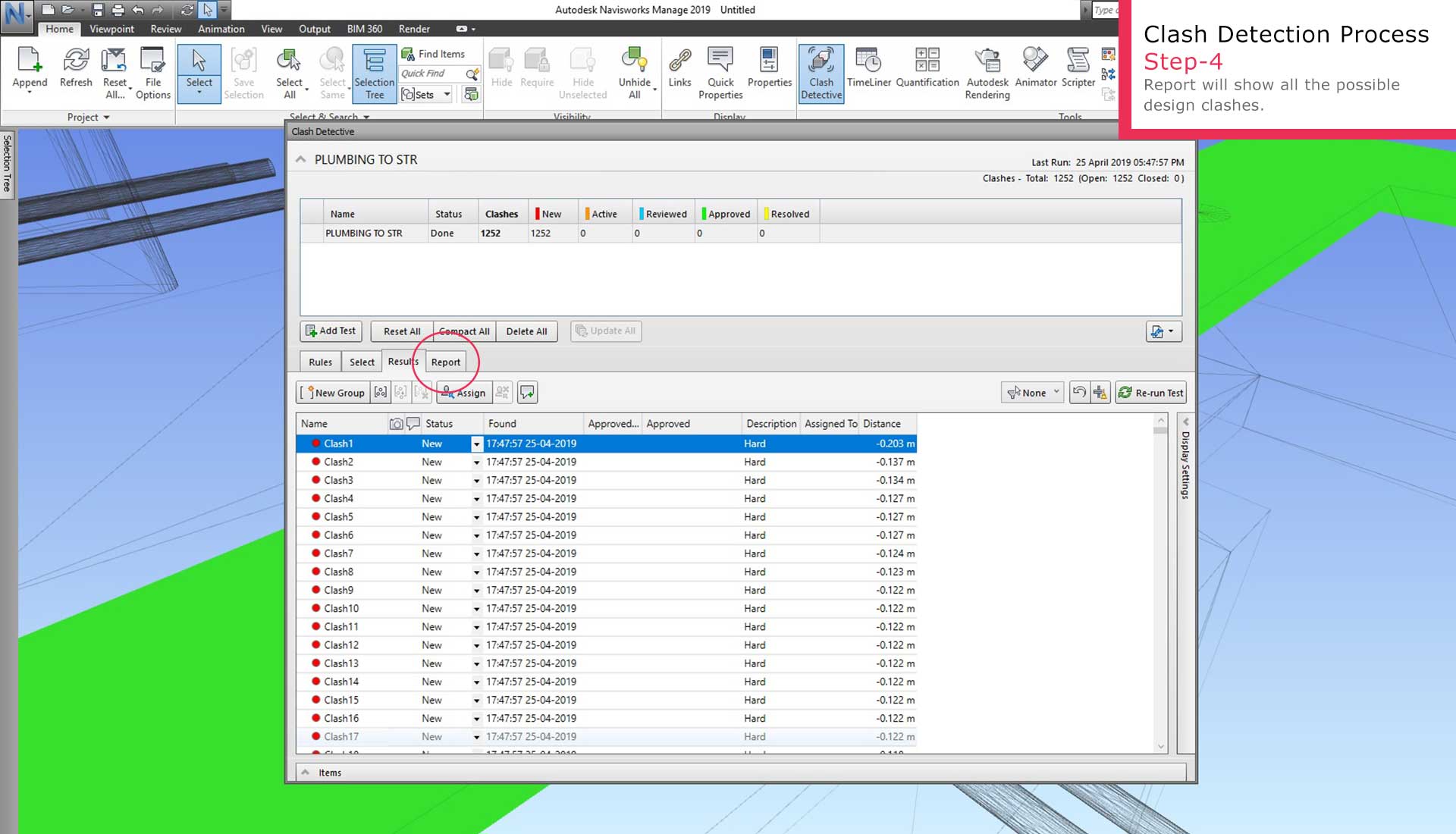 Step-4 Clash Detection Report Generation Process