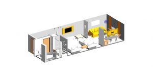 3D Architectural Model of Room with Furniture by United BIM