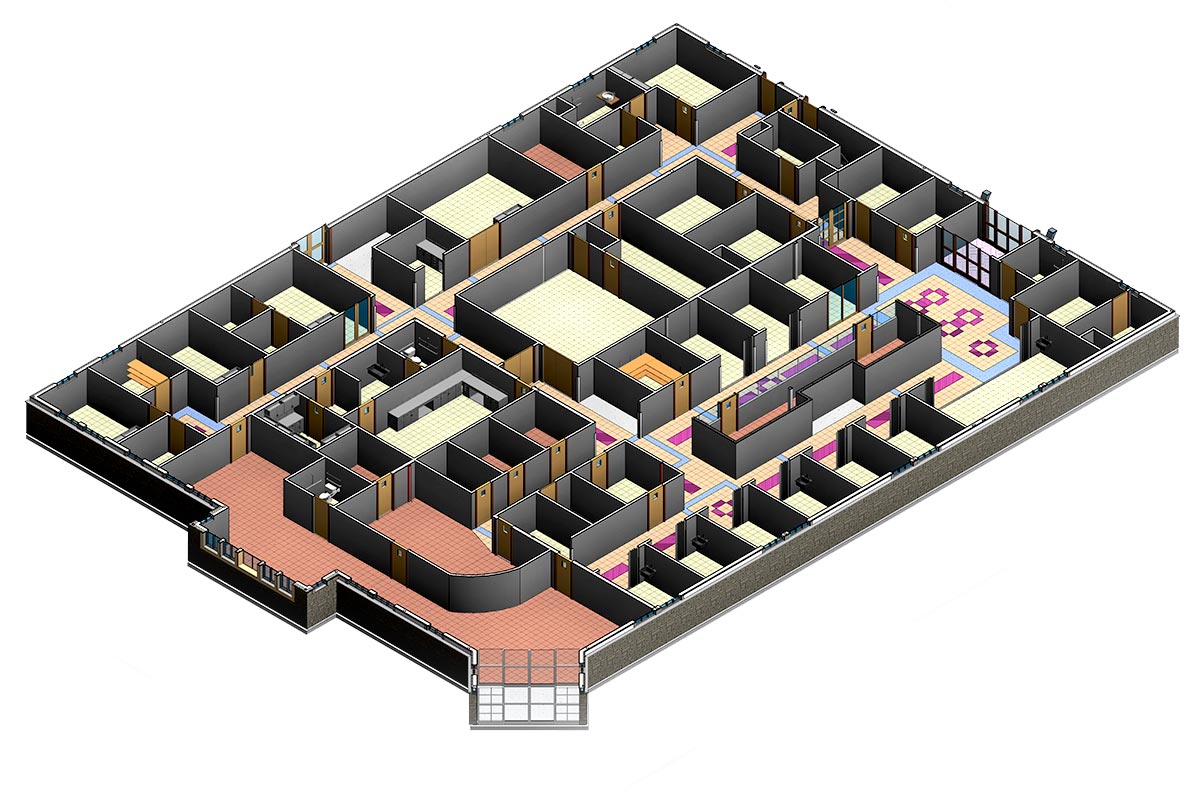 Section-View-of-Backus-Hospital-Architectural-Modeling-Services-by-United-BIM_