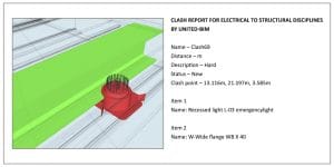 Hard Clash-detected-Electrical-to-Structural-disciplines-Types of Clashes_United-BIM