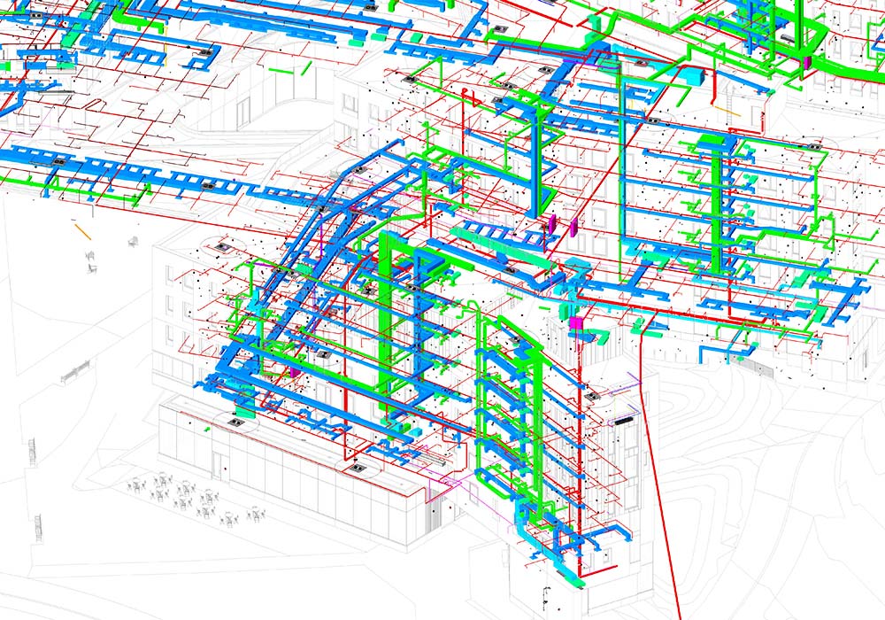 MEPFP BIM modeling and clash detection of Ivy-league university by United-BIM.