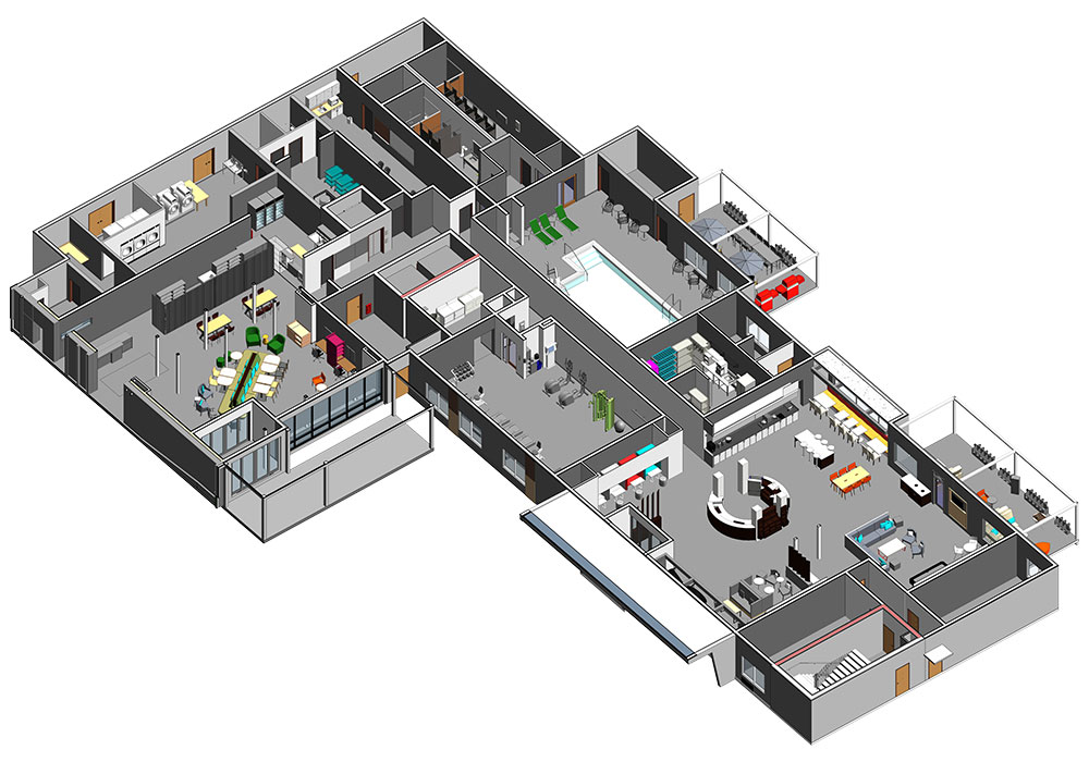 Tru by Hilton & Home2Suites Model section view by United-BIM | United-BIM