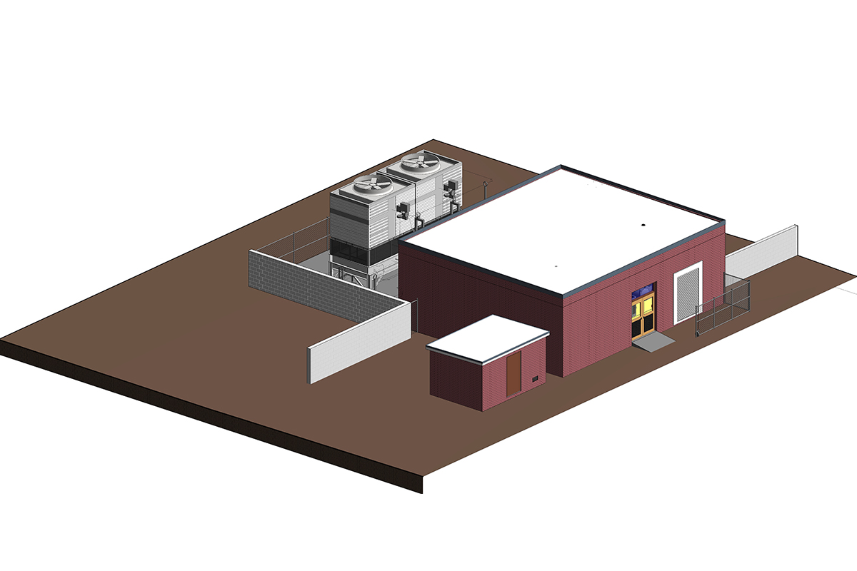 Section View of a Mechanical Room of a School Project by United-BIM