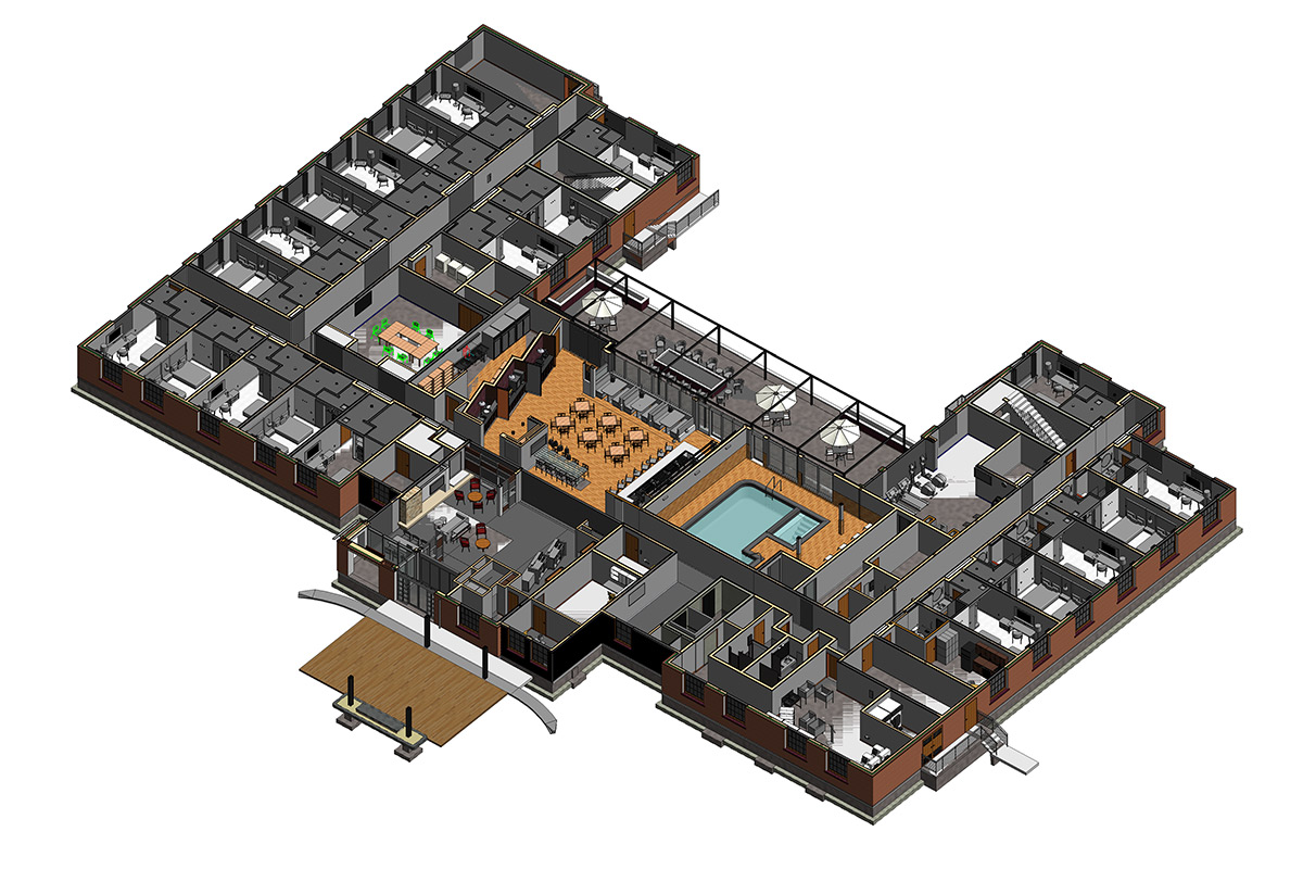 Section-View-of-Architectural-BIM-Modeling-and-Coordination-in Iowa-by-United-BIM-Inc.